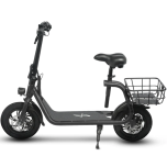 Commuter Electric Scooter for Adults - Foldable Scooter with Seat & Carry Basket (Black)