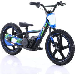 24V Electric Dirt Bike for Kids, 16" Wheel Electric Balance Bike for Ages 5-10 (Blue)
