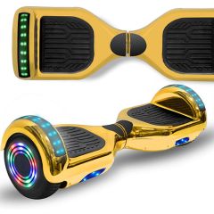 Chrome Gold 6.5 inch Hoverboard with Bluetooth Speaker & LED Flashing Wheels, Self Balancing Scooter (UL Listed)