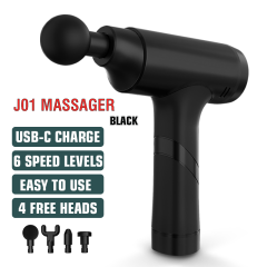 Massage Gun Cordless Handheld Massagers Deep Tissue Percussion Muscle Massager for Pain Relief with Carrying Case (Black)