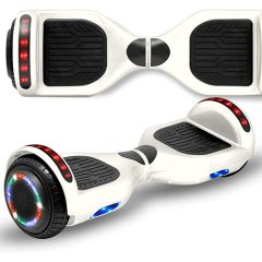 White 6.5 inch Hoverboard with Bluetooth Speaker & LED Flashing Wheels, Self Balancing Scooter (UL Listed)