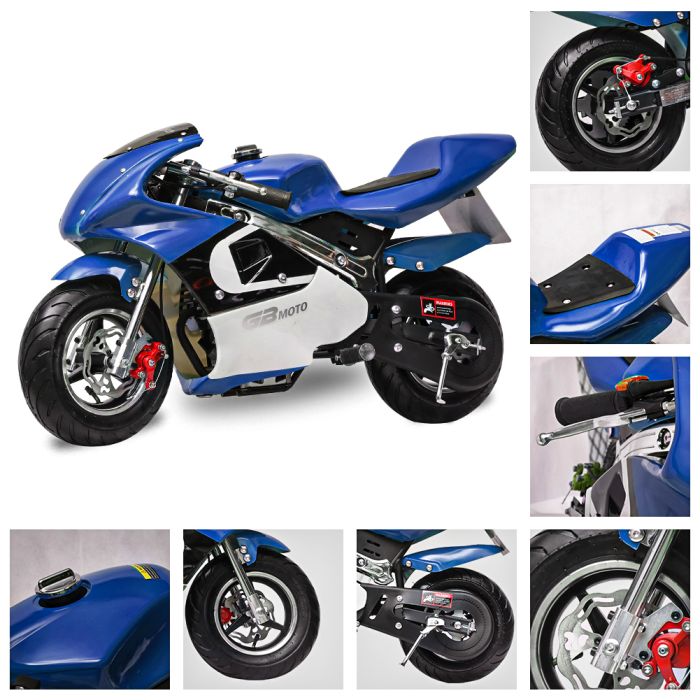 2023 GB MOTO 4-STROKE 40cc GAS POCKET BIKE Mini-MOTORCYCLE for kids and  Teens 