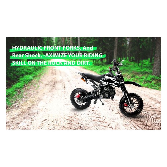 SYXMOTO Holeshot 2 Stroke 50cc Kids Mini Dirt Bike Black