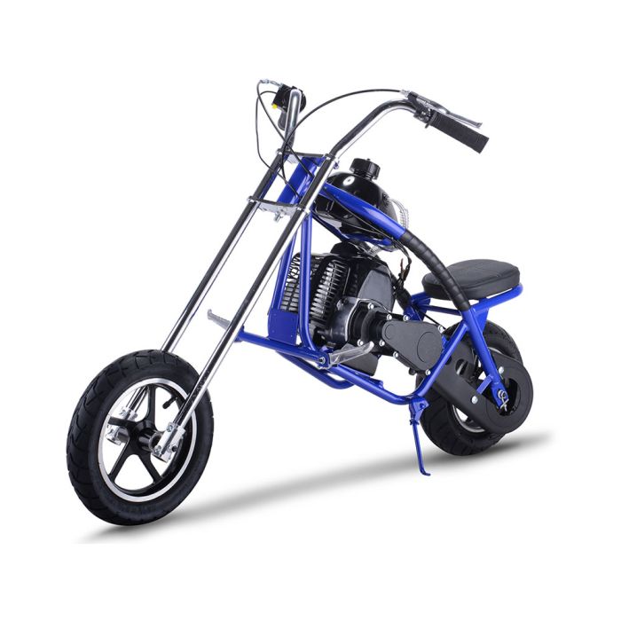 MotoTec 49cc 2 Stroke Gas Powered Mini Chopper Mini Bike Gas Mini Motorcycle Blue