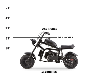 2024 Black DB03 50cc Kids Gas Dirt Bike, Mini Pit Bike