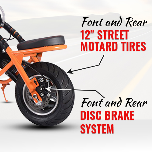 Fast Kids Mini Bike Chopper Motorcycle 49cc Gas - Orange - Big