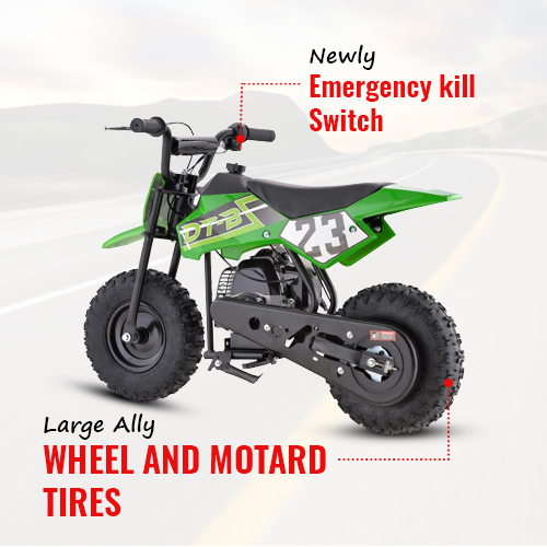 Green GBmoto 50cc Kids Dirt Bike Kids Pit Bike